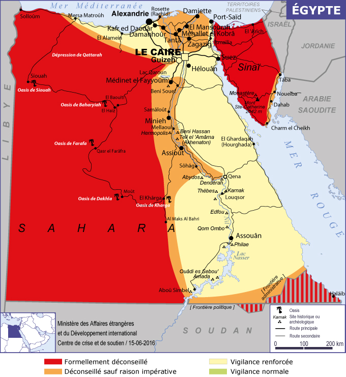 Carte Sécurité Egypte